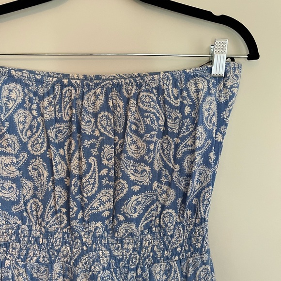 Forever 21 - Blue Paisley Romper - Strapless Top - Small - Picture 2 of 3